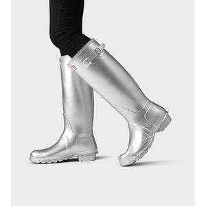Hunter rain boots in silver 💦💧☂️☔️